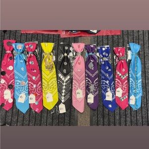 Colorful Bandana Ties Set! DIY ties I did! All come with 2 ribbons to attach
